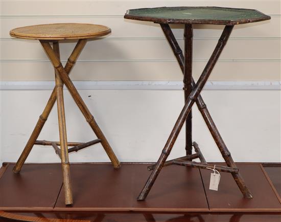 Two late Victorian bamboo occasional tables Largest 53cm wide